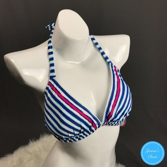 Profile By Gottex Other - Profile Blush Gottex Navy Stripe Halter Bikini Top